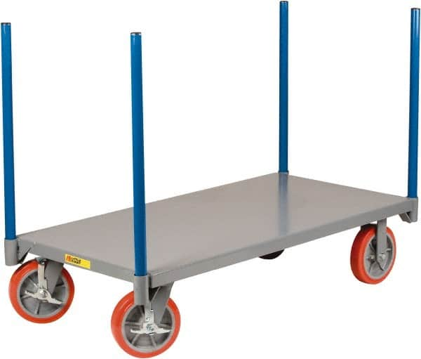 Little Giant - 3,600 Lb Capacity Steel Pipe Stake Truck - Steel Deck, 36" OAW, 72" Platform Length, Polyurethane Casters - Americas Industrial Supply