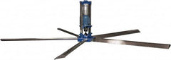 Patterson Fan - 5 Blades, 24' Blade Length, 400,867 CFM High Performance Industrial Ceiling Fan - 48 RPM, 230V, 6.2 Amps, Blue & Silver - Americas Industrial Supply