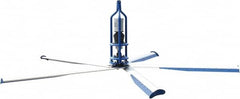 Patterson Fan - 5 Blades, 20' Blade Length, 231,031 CFM High Performance Industrial Ceiling Fan - 41 RPM, 460V, 1.8 Amps, Blue & Silver - Americas Industrial Supply