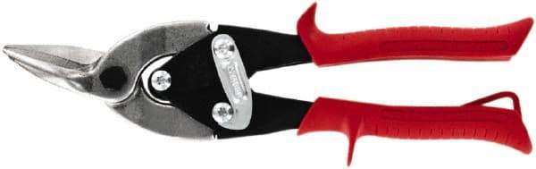 Midwest Snips - 1-1/4" Length of Cut, Left Pattern Aviation Snip - 10" OAL, 18 AWG Steel Capacity - Americas Industrial Supply