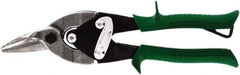 Midwest Snips - 1-1/4" Length of Cut, Right Pattern Aviation Snip - 10" OAL, 18 AWG Steel Capacity - Americas Industrial Supply