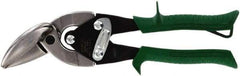 Midwest Snips - 1-1/4" Length of Cut, Right Pattern Offset Aviation Snip - 9-3/4" OAL, 18 AWG Steel Capacity - Americas Industrial Supply