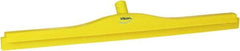 Vikan - 27.6" Polypropylene Blade Floor Squeegee Frame - Threaded End, Double Edge, Yellow, Polypropylene Holder - Americas Industrial Supply