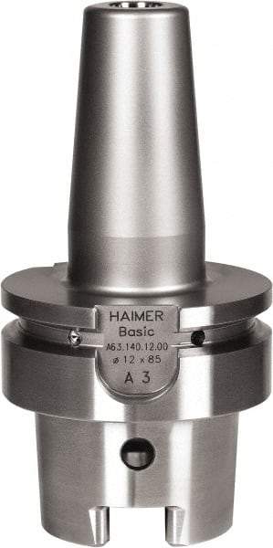 HAIMER - 3mm Hole Diam, HSK63A Taper Shank Shrink Fit Tool Holder & Adapter - 3" Projection, 10mm Nose Diam, 9mm Clamping Depth, 25,000 RPM - Exact Industrial Supply