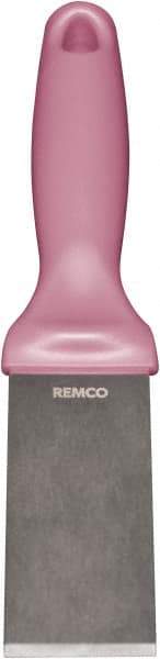 Remco - Stiff Stainless Steel Beveled Scraper - 1-1/2" Blade Width x 3-1/2" Blade Length, 5-13/32" Long Ergonomic Polypropylene Handle - Americas Industrial Supply