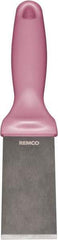 Remco - Stiff Stainless Steel Beveled Scraper - 1-1/2" Blade Width x 3-1/2" Blade Length, 5-13/32" Long Ergonomic Polypropylene Handle - Americas Industrial Supply