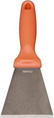 Remco - Stiff Stainless Steel Beveled Scraper - 3" Blade Width x 3-1/2" Blade Length, 5-13/32" Long Ergonomic Polypropylene Handle - Americas Industrial Supply