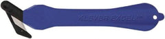 Klever Innovations - Fixed Safety Cutter - 1-1/4" Carbon Steel Blade, Blue Plastic Handle, 1 Blade Included - Americas Industrial Supply