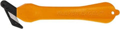 Klever Innovations - Fixed Safety Cutter - 1-1/4" Carbon Steel Blade, Orange Plastic Handle, 1 Blade Included - Americas Industrial Supply