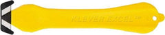 Klever Innovations - Fixed Safety Cutter - 1-1/4" Carbon Steel Blade, Yellow Plastic Handle, 1 Blade Included - Americas Industrial Supply