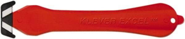 Klever Innovations - Fixed Safety Cutter - 1-1/4" Carbon Steel Blade, Red Plastic Handle, 1 Blade Included - Americas Industrial Supply