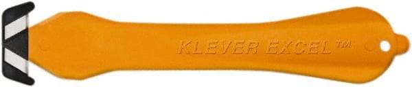 Klever Innovations - Fixed Safety Cutter - 1-1/4" Carbon Steel Blade, Orange Plastic Handle, 1 Blade Included - Americas Industrial Supply