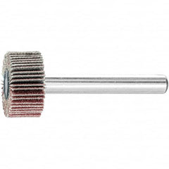 PFERD - 3/4" Diam x 3/8" Face Width, Aluminum Oxide Coated Mounted Flap Wheel - 1/4" Shank Mount, 120 Grit, 38,100 Max RPM - Americas Industrial Supply