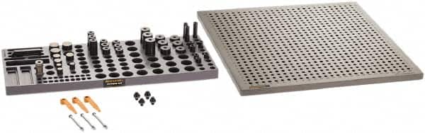 Renishaw - M8, CMM Magnetic & Clamping Kit - Use with CMM Fixtures, Includes 47Pc. Component Set, 450x450mm Plate - Americas Industrial Supply