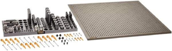 Renishaw - M6, CMM Clamping Kit - Use with CMM Fixtures, Includes 110Pc. Component Set, 600x600mm Plate - Americas Industrial Supply