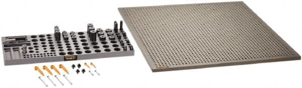 Renishaw - M6, CMM Clamping Kit - Use with CMM Fixtures, Includes 44Pc. Component Set, 600x600mm Plate - Americas Industrial Supply