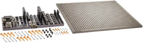 Renishaw - M8, CMM Clamping Kit - Use with CMM Fixtures, Includes 110Pc. Component Set, 600x600mm Plate - Americas Industrial Supply