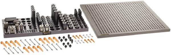 Renishaw - M8, CMM Clamping Kit - Use with CMM Fixtures, Includes 110Pc. Component Set, 450x450mm Plate - Americas Industrial Supply