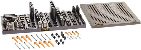 Renishaw - M8, CMM Magnetic & Clamping Kit - Use with CMM Fixtures, Includes 114Pc. Component Set, 300x300mm Plate - Americas Industrial Supply