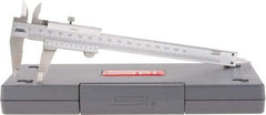 SPI - 0 to 150mm Stainless Steel Vernier Caliper - 0.02mm Graduation, 1.57" Jaw Depth, 0.02" Accuracy, Includes NIST Traceability Certificate - Americas Industrial Supply