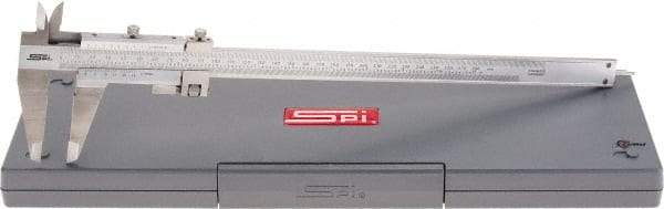 SPI - 0 to 280mm Stainless Steel Vernier Caliper - 0.02mm Graduation, 2-1/2" Jaw Depth, 0.0015" Accuracy, Includes NIST Traceability Certificate - Americas Industrial Supply
