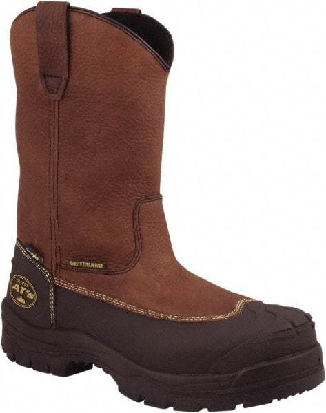 OLIVER - Men's Size 7.5 Wide Width Steel Rigger - Brown, Leather Upper, Polyurethane/Rubber Outsole, 10" High, Pull-On - Americas Industrial Supply
