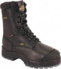 OLIVER - Men's Size 14 Wide Width Composite Work Boot - Black, Leather Upper, Rubber Outsole, 14" High, Lace-Up, Waterproof - Americas Industrial Supply