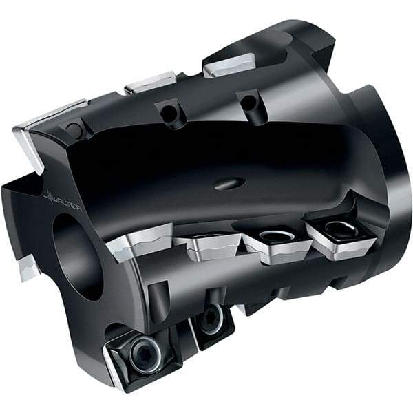 Walter - 80mm Cut Diam, 32mm Arbor Diam, 67mm Max Depth of Cut, Indexable Square-Shoulder Face Mill - 90° Lead Angle, 80mm High, LDM.170408R & SDM.120408 Insert Compatibility, Through Coolant, Series M4258 - Americas Industrial Supply