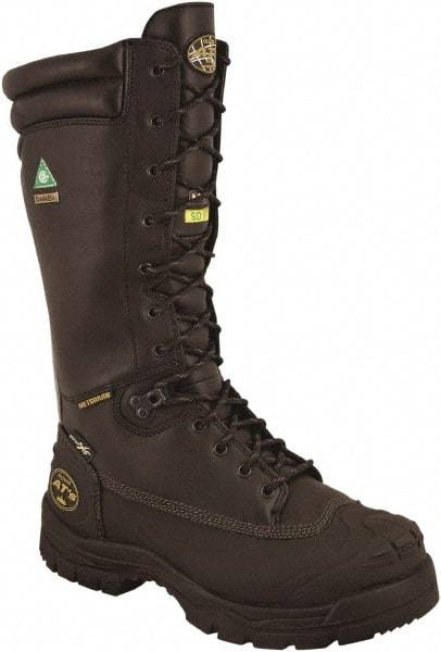 OLIVER - Men's Size 9.5 Wide Width Steel Work Boot - Black, Leather Upper, Rubber Outsole, 14" High, Lace-Up, Waterproof - Americas Industrial Supply