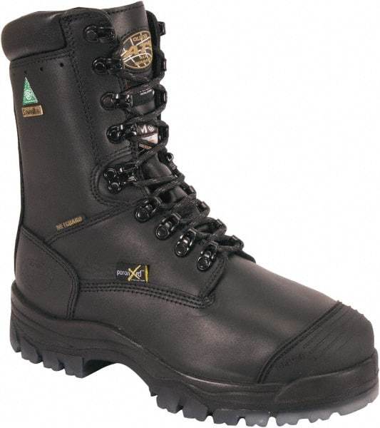 OLIVER - Men's Size 9 Wide Width Composite Work Boot - Black, Leather Upper, Rubber Outsole, 8" High, Lace-Up, Waterproof - Americas Industrial Supply