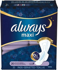 Always - Folded Sanitary Napkins - Extra Heavy Protection, Overnight, Up to 8 Hour Absorbency - Americas Industrial Supply