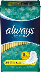 Always - Folded Sanitary Napkins - Regular Absorbency, Up to 8 Hours LeakGuard Protection - Americas Industrial Supply