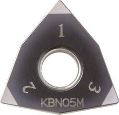 Kyocera - WNGA432 Grade KBN25M CBN Turning Insert - Megacoat Finish, 80° Trigon, 1/2" Inscr Circle, 3/16" Thick, 1/32" Corner Radius - Americas Industrial Supply