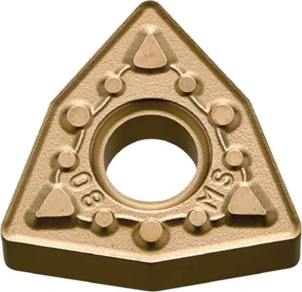 Kyocera - WNMG431 MS Grade SW05 Carbide Turning Insert - Uncoated, 80° Trigon, 1/2" Inscr Circle, 3/16" Thick, 1/64" Corner Radius - Americas Industrial Supply