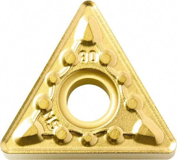 Kyocera - TNMG331 MS Grade CA6515 Carbide Turning Insert - TiCN/Al2O3/TiN Finish, 60° Triangle, 3/8" Inscr Circle, 3/16" Thick, 1/64" Corner Radius - Americas Industrial Supply