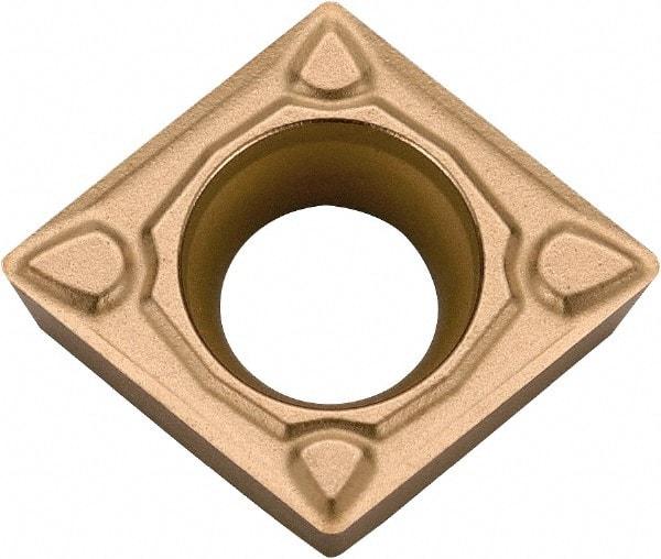 Kyocera - CCMT32.52 MQ Grade PR1305 Carbide Turning Insert - Megacoat Finish, 80° Diamond, 3/8" Inscr Circle, 5/32" Thick, 1/32" Corner Radius - Americas Industrial Supply