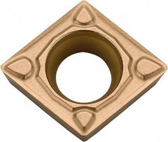 Kyocera - CCMT32.52 MQ Grade PR1305 Carbide Turning Insert - Megacoat Finish, 80° Diamond, 3/8" Inscr Circle, 5/32" Thick, 1/32" Corner Radius - Americas Industrial Supply