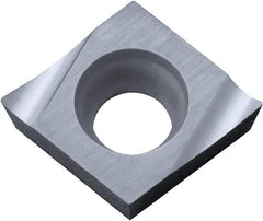 Kyocera - CCGT430.5 A3 Grade KW10 Carbide Turning Insert - Uncoated, 80° Diamond, 1/2" Inscr Circle, 3/16" Thick, 0.008" Corner Radius - Americas Industrial Supply