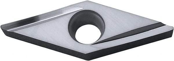 Kyocera - VBGT330.5 Y Grade KW10 Carbide Turning Insert - Uncoated, 35° Diamond, 3/8" Inscr Circle, 3/16" Thick, 0.008" Corner Radius - Americas Industrial Supply