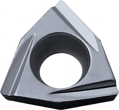 Kyocera - WPGT21.51 Y Grade KW10 Carbide Turning Insert - Uncoated, 80° Trigon, 1/4" Inscr Circle, 3/32" Thick, 1/64" Corner Radius - Americas Industrial Supply