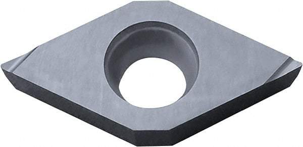 Kyocera - DCGT21.51 F Grade KW10 Carbide Turning Insert - Uncoated, 55° Diamond, 1/4" Inscr Circle, 3/32" Thick, 1/64" Corner Radius - Americas Industrial Supply