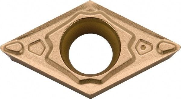 Kyocera - DCMT32.52 MQ Grade SW05 Carbide Turning Insert - Uncoated, 55° Diamond, 3/8" Inscr Circle, 5/32" Thick, 1/32" Corner Radius - Americas Industrial Supply