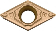 Kyocera - DCMT32.50.5 MQ Grade CA6525 Carbide Turning Insert - TiCN/Al2O3/TiN Finish, 55° Diamond, 3/8" Inscr Circle, 5/32" Thick, 0.008" Corner Radius - Americas Industrial Supply