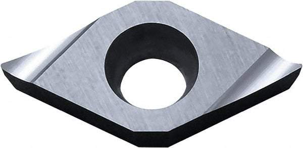 Kyocera - DCGT32.50.5 A3 Grade KW10 Carbide Turning Insert - Uncoated, 55° Diamond, 3/8" Inscr Circle, 5/32" Thick, 0.008" Corner Radius - Americas Industrial Supply