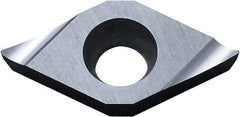 Kyocera - DCGT32.50.5 A3 Grade KW10 Carbide Turning Insert - Uncoated, 55° Diamond, 3/8" Inscr Circle, 5/32" Thick, 0.008" Corner Radius - Americas Industrial Supply