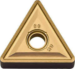 Kyocera - TNMG331 MU Grade CA6515 Carbide Turning Insert - TiCN/Al2O3/TiN Finish, 60° Triangle, 3/8" Inscr Circle, 3/16" Thick, 1/64" Corner Radius - Americas Industrial Supply
