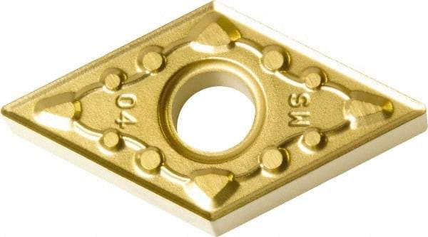 Kyocera - DNMG442 MS Grade CA6515 Carbide Turning Insert - TiCN/Al2O3/TiN Finish, 55° Diamond, 1/2" Inscr Circle, 1/4" Thick, 1/32" Corner Radius - Americas Industrial Supply