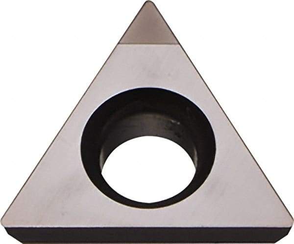 Kyocera - TPGB1.51.51 Grade KBN25M CBN Turning Insert - Megacoat Finish, 60° Triangle, 3/16" Inscr Circle, 3/32" Thick, 1/64" Corner Radius - Americas Industrial Supply