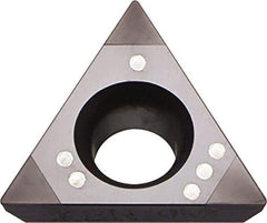 Kyocera - TPGB220.5 Grade KBN25M CBN Turning Insert - Megacoat Finish, 60° Triangle, 1/4" Inscr Circle, 1/8" Thick, 0.008" Corner Radius - Americas Industrial Supply