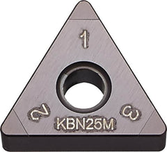 Kyocera - TNGA332 Grade KBN25M CBN Turning Insert - Megacoat Finish, 60° Triangle, 3/8" Inscr Circle, 3/16" Thick, 1/32" Corner Radius - Americas Industrial Supply